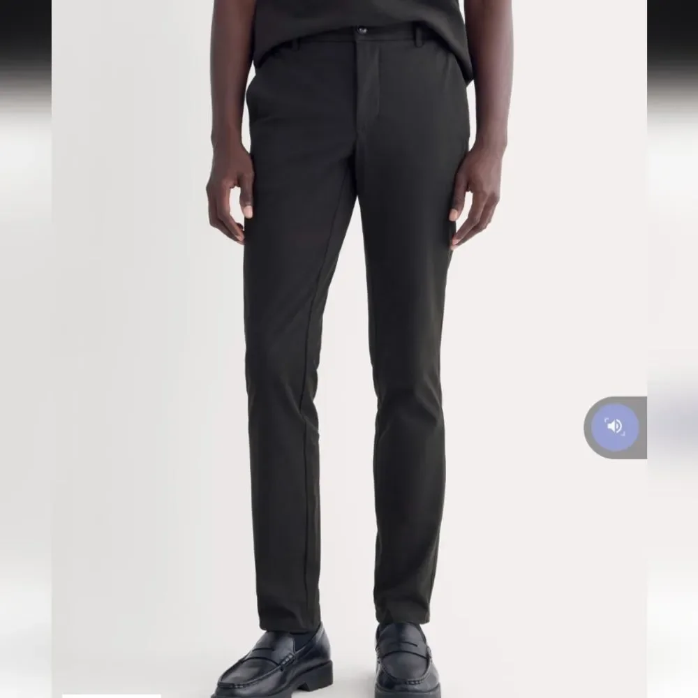 NWT Everlane Uniform The Performance Chino Black Slim Fit Trouser Pants 34 x 30